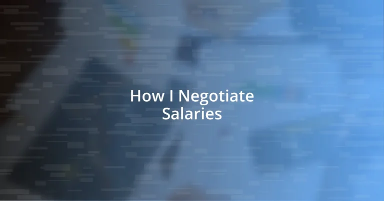 How I Negotiate Salaries